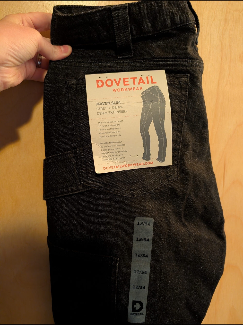 Dovetail Maven Slim Stretch Denim Straight Leg Pants - Black